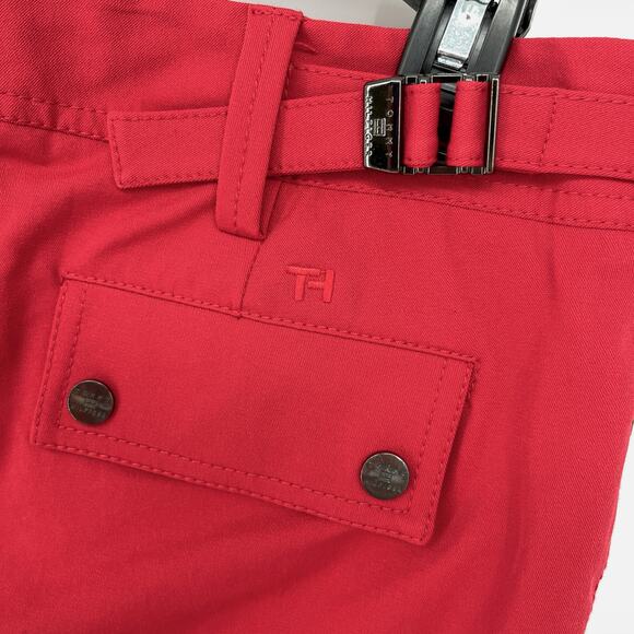 Tommy Hilfiger NEW Wide Leg Pants Womens Sz 8 Red VINTAGE Back Flap Pockets - Picture 7 of 11